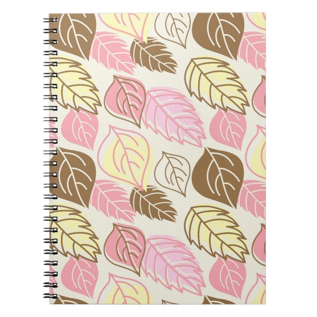 Autumn Splendour: Leaf Seamless Pattern Notebook (Front)