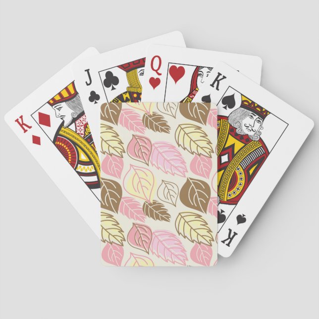 Autumn Splendour: Leaf Seamless Pattern Playing Cards (Back)