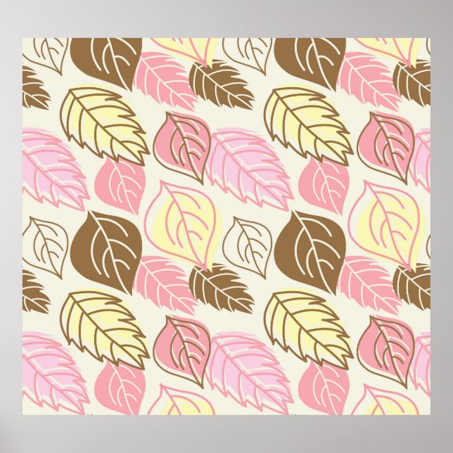 Autumn Splendour: Leaf Seamless Pattern Poster (Front)