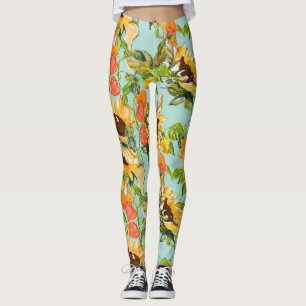 Autumn Splendour: Seamless Nature Pattern Leggings