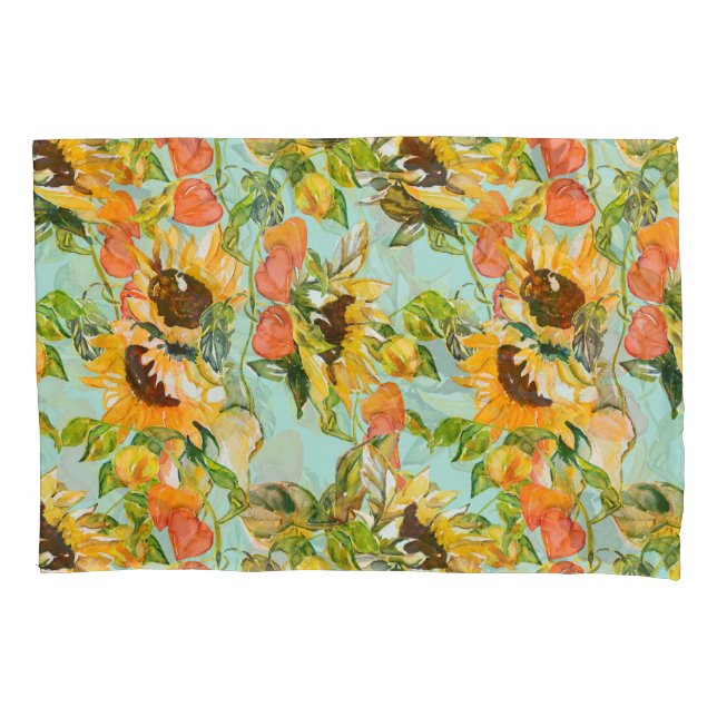 Autumn Splendour: Seamless Nature Pattern Pillowcase (Front)