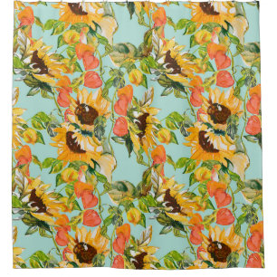 Autumn Splendour: Seamless Nature Pattern Shower Curtain