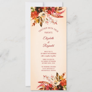 Autumn Splendour Watercolor Floral Aged Ivory Invitation