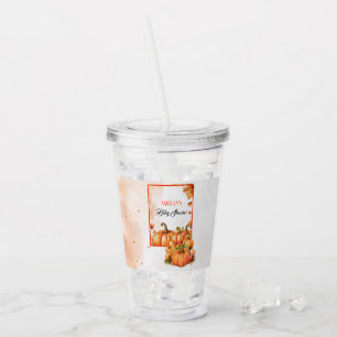 Autumn Squash Watercolor Baby Shower Themed Acrylic Tumbler
