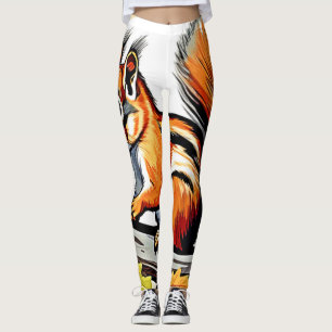 Autumn Squirrel Charm Design Leggings