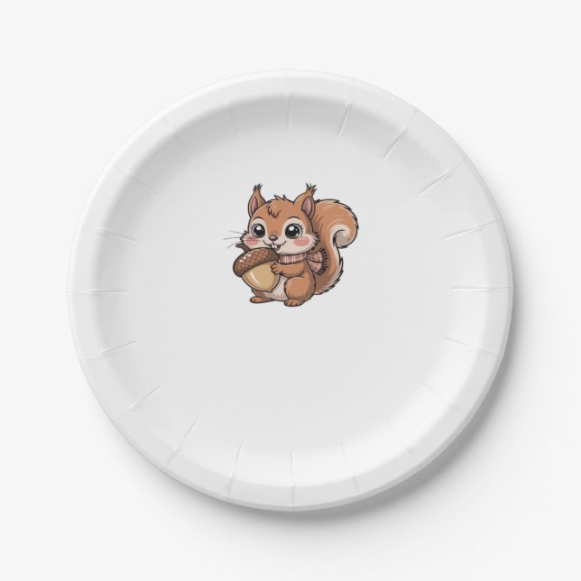 autumn squirrel Classic T-Shirt Paper Plate (Front)