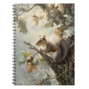 Autumn Squirrel Oak Tree Woodland Art Notebook