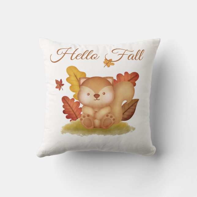 Autumn Squirrel Pillow (Back)