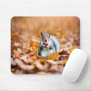 Autumn Squirrel With Acorn Mouse Pad