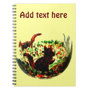 Autumn Squirrels Animal Art Spiral Notebook