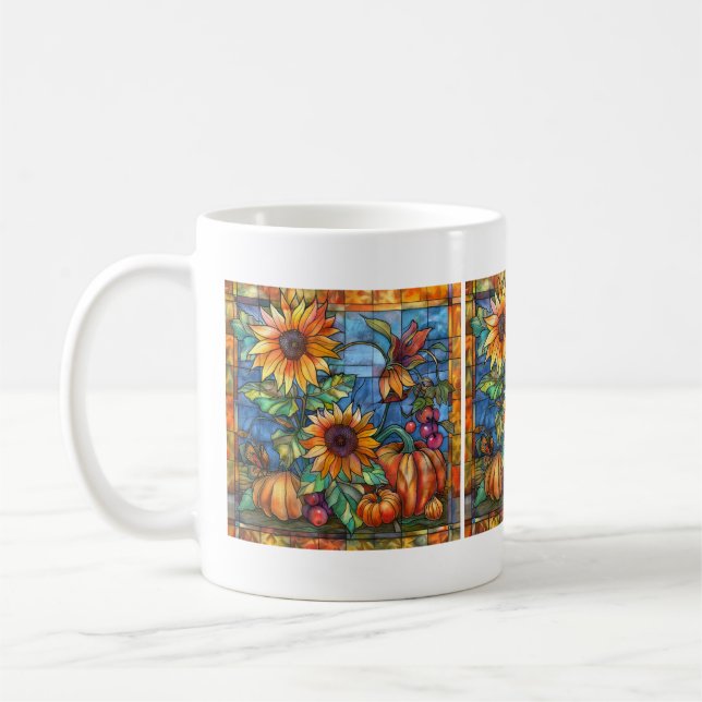 Autumn Stained Glass Art Mug (Left)