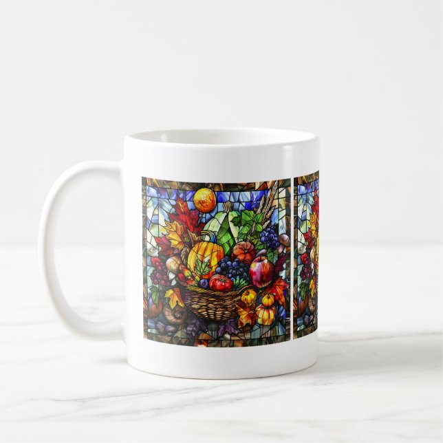 Autumn Stained Glass Art Mug (Left)