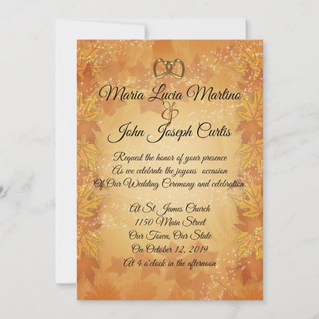 Autumn Starlight elegant invitation (Front)