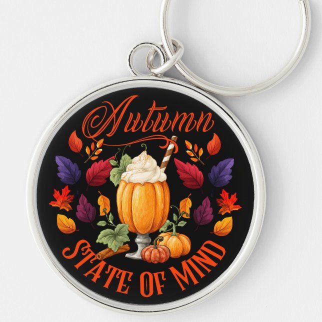 Autumn State Of Mind Black Key Ring (Front)