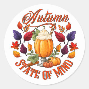 Autumn State Of Mind  Classic Round Sticker