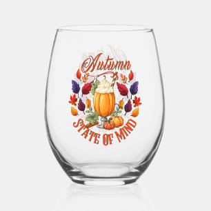 Autumn State Of Mind Stemless Wine Glass