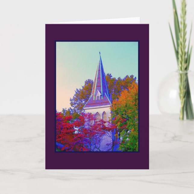 'Autumn Steeple' Blank Greeting Card (Front)