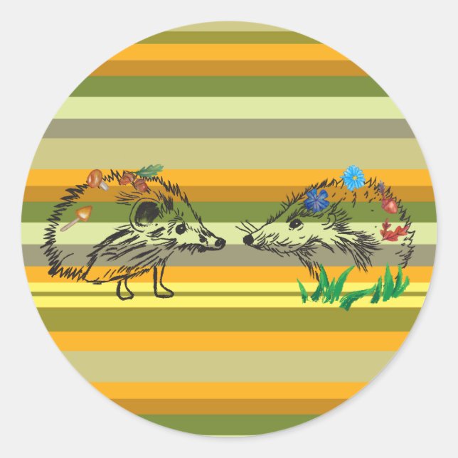 Autumn Sticker Hedgehog Love (Front)