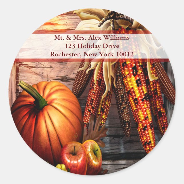 Autumn Still Life Thanksgiving Address Labels (Front)
