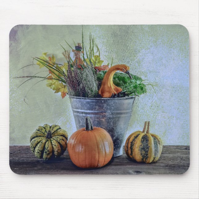 Autumn still life with pumpkins, flowers  mouse pad (Front)