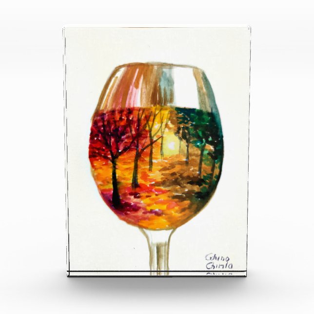 Autumn story in a glass of wine   photo block (Front)