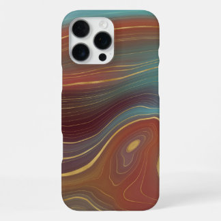 Autumn Strata | Terra Cotta Teal and Gold Agate iPhone 16 Pro Max Case