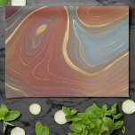 Autumn Strata | Terra Cotta Teal and Gold Agate Tea Towel<br><div class="desc">Sophisticated faux metallic gold foil strata in mystical agate stone featuring beautiful ebbs and flowing fluid ink for an organic marbling texture. The conceptual modern abstract aesthetic brings a soft luxury that adds a perfect pop of colour and personal style. Also transferable to school/office supplies or decor for an easy...</div>