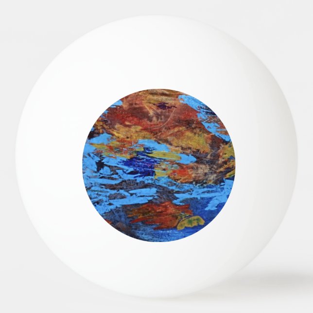 "Autumn Streams" Abstract Design Ping Pong Ball (Front)