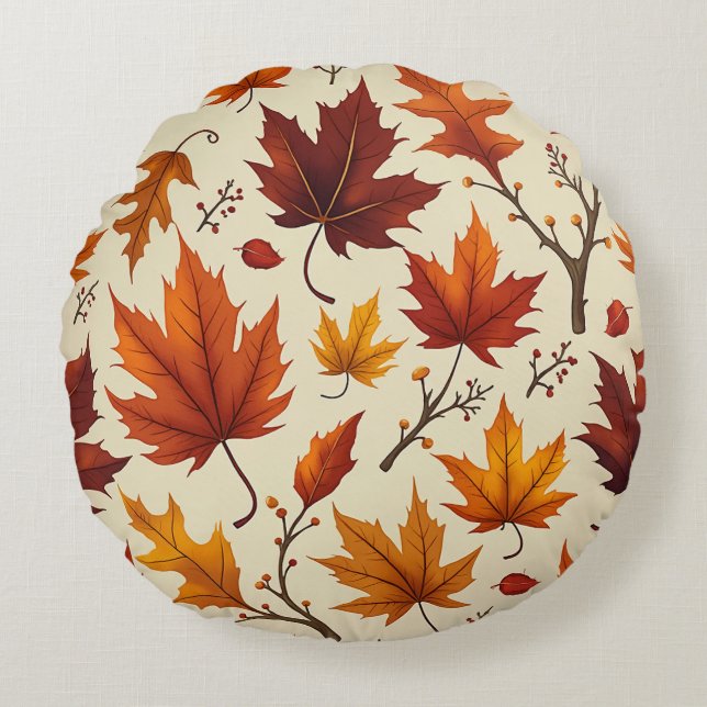 Autumn-style round cushion (Front)