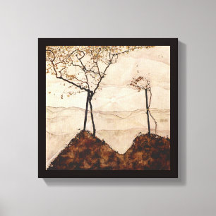 Autumn Sun and Trees by Egon Schiele, Vintage Art Canvas Print