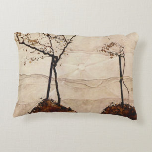 Autumn Sun and Trees by Egon Schiele, Vintage Art Decorative Cushion