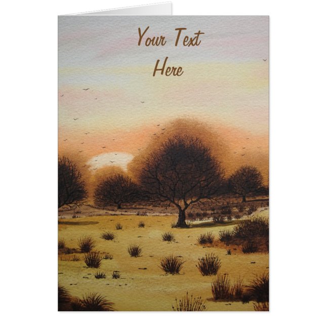 autumn sun setting woods Landscape stylised art (Front)