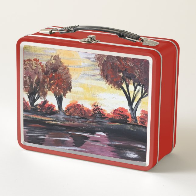 Autumn Sundown  Metal Lunch Box (Front)