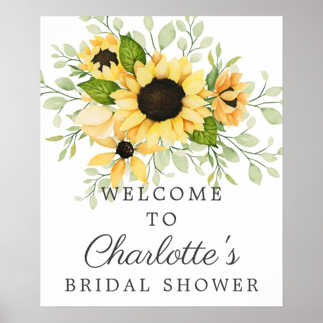 Autumn Sunflower Bridal Shower Welcome Sign (Front)