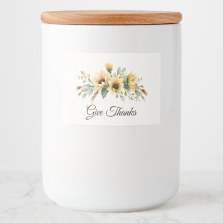 Autumn Sunflowers Give Thanks Food Label