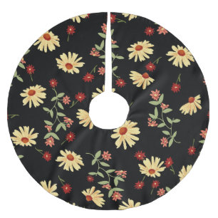 Autumn Sunflowers: Red-Orange Harmony. Brushed Polyester Tree Skirt