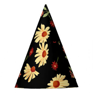 Autumn Sunflowers: Red-Orange Harmony. Party Hat
