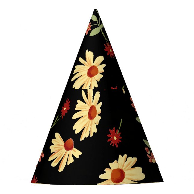 Autumn Sunflowers: Red-Orange Harmony. Party Hat (Front)