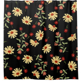 Autumn Sunflowers: Red-Orange Harmony. Shower Curtain