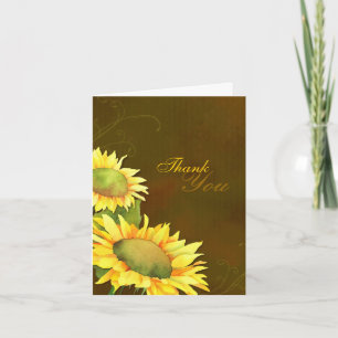 Autumn Sunflowers Wedding Thank You Card