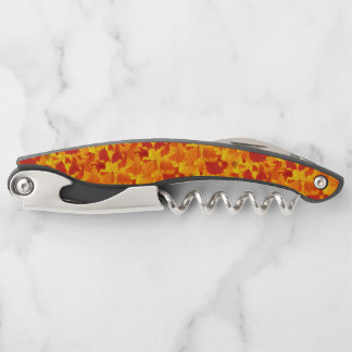 Autumn sunny shiny leaves design corkscrew