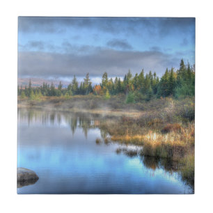 Autumn Sunrise at Moosehead Lake Maine Tile