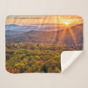 Autumn Sunset from Beacon Heights Sherpa Blanket