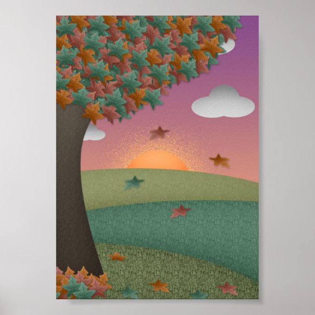 Autumn Sunset Poster (Front)