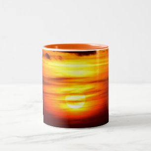 Autumn sunset Two-Tone coffee mug