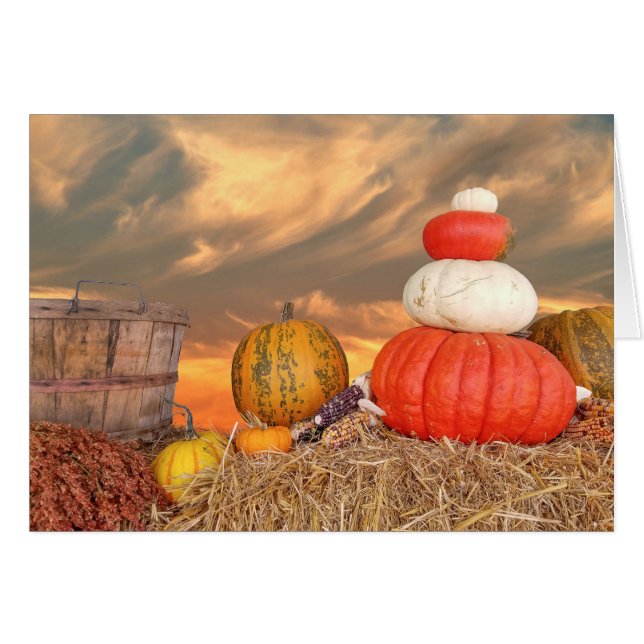 Autumn sunset with pumpkins (Front Horizontal)