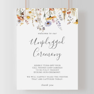 Autumn Sunshine Wildflower Unplugged Ceremony Sign