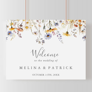 Autumn Sunshine Wildflower Wedding Welcome  Poster