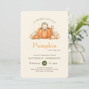 Autumn Sweet Little Pumpkin Baby Shower Invitation
