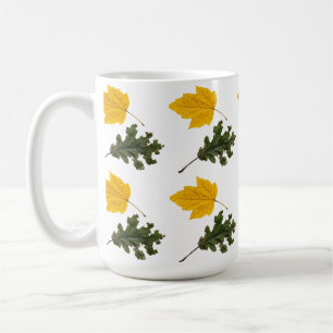Autumn Symmetry Leaf Pattern Coffee Mug